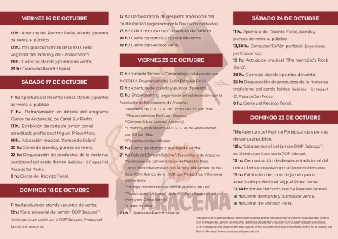 Imagen de la noticia: Aracena celebra su XXIX Feria del Jamón los fines de semana del 16 al 18 y del 23 al 25 de octubre