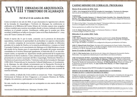 Image for the story: Aljaraque celebrates its XXVIII Archaeology Conference from October 20 to 22