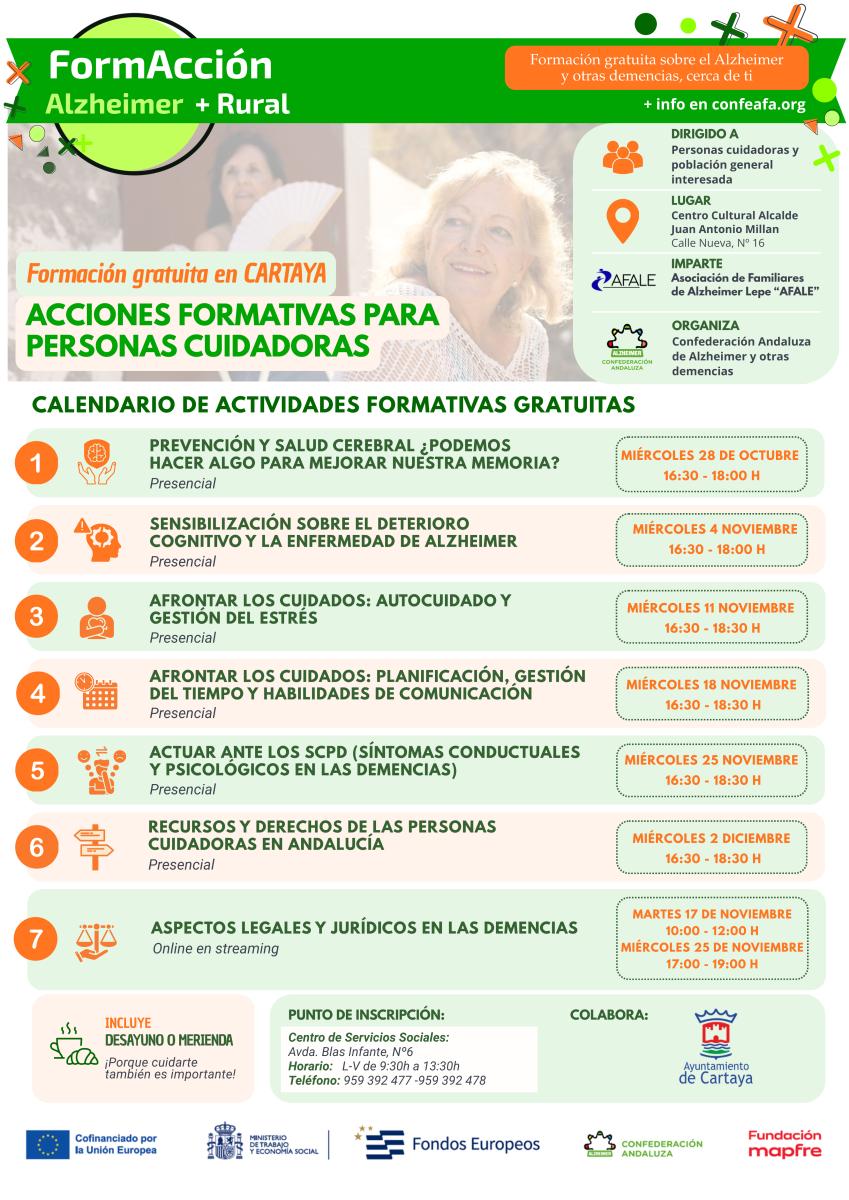 Image for the story: Cartaya hosts a free course from October 28 to care for people with Alzheimer's