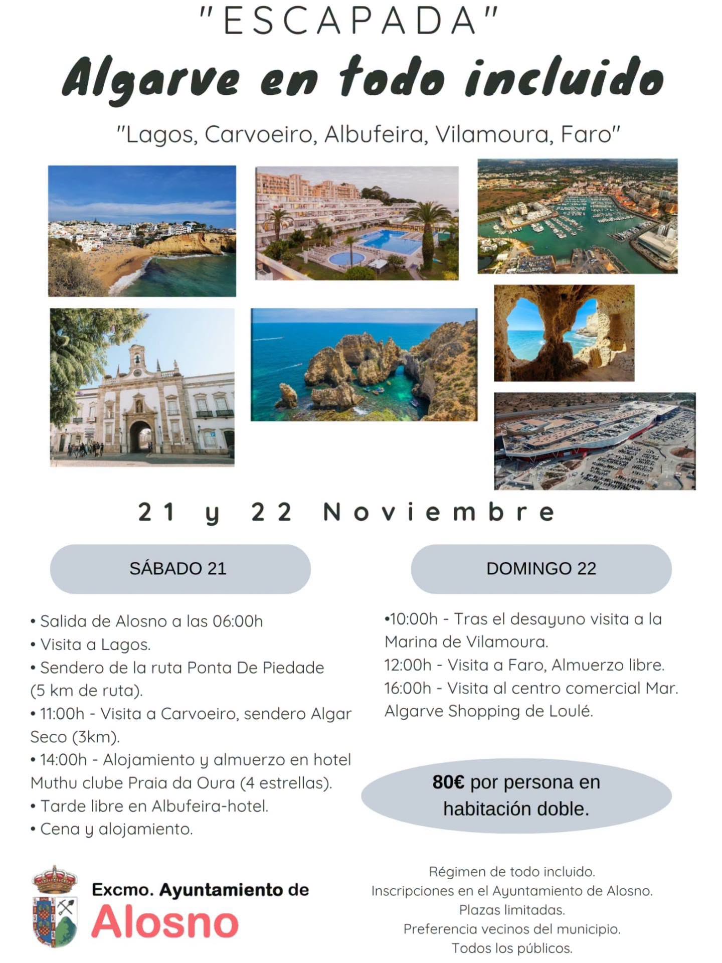 Imagen de la noticia: Alosno organiza una escapada de dos días al Algarve por 80 euros
