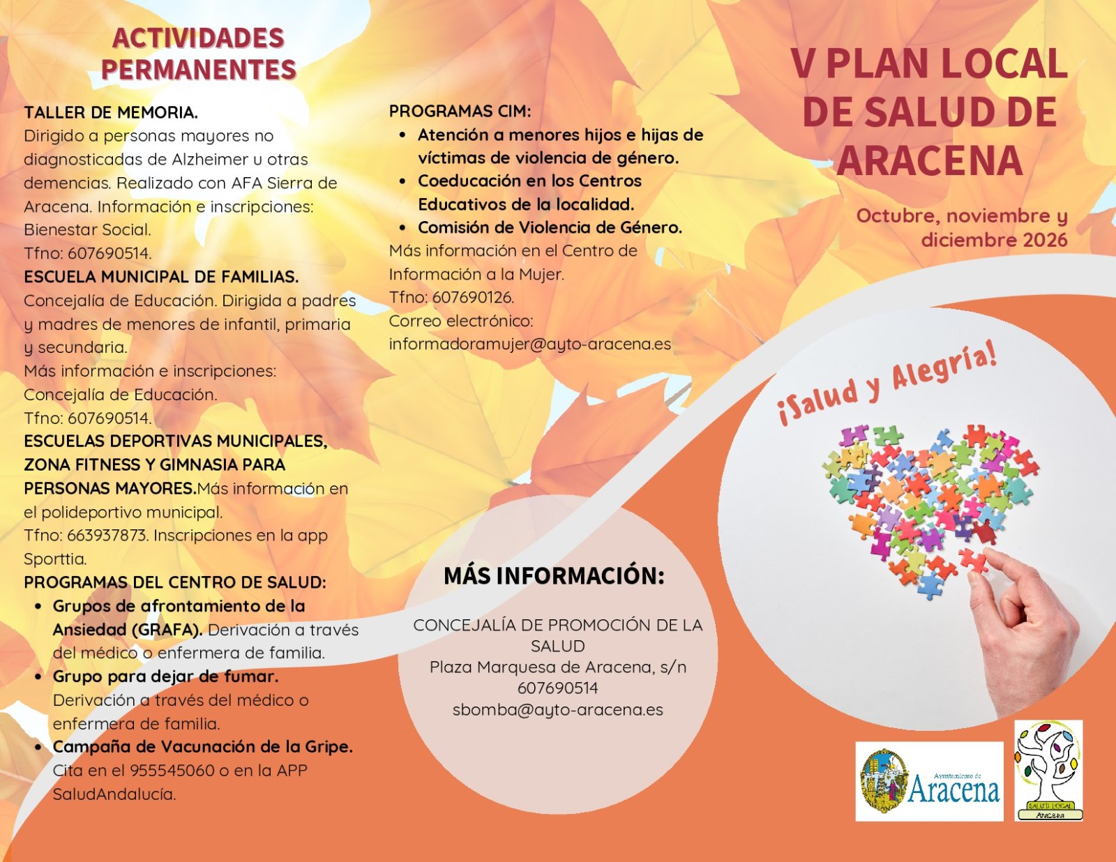Imagen de la noticia: Aracena programa una veintena de actividades de salud hasta diciembre