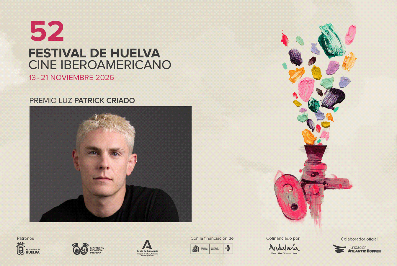 Image for the story: Patrick Criado joins Amaia Salamanca as Premio Luz at the Festival de Huelva